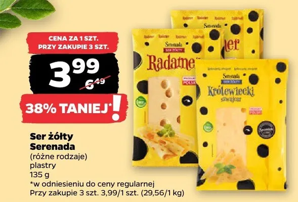 Ser żółty (różne rodzaje) Serenada promocja w Netto