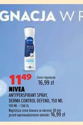 Antyperspirant spray Nivea Derma Control Defend promocja w Drogerie Natura