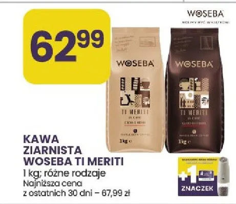 Kawa ziarnista Woseba Ti Meriti promocja w Stokrotka