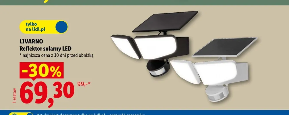 Reflektor solarny LED Livarno promocja w Lidl