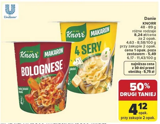 Danie Knorr Makaron Bolognese promocja w Carrefour Market