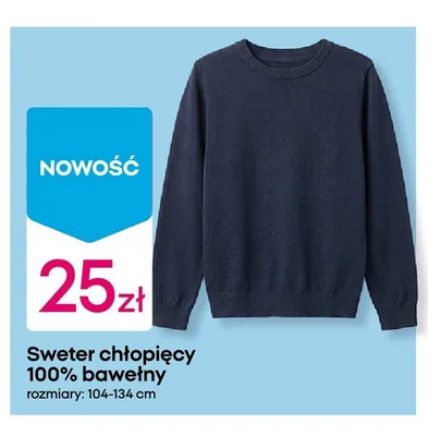 Sweter chłopięcy 100% bawełny promocja w Pepco