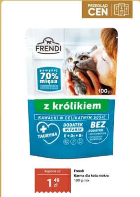 Karma dla kota mokra Frendi z królikiem promocja w Dino