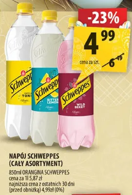 Napój Schweppes promocja w Arhelan