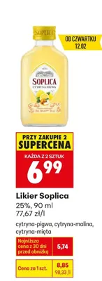 Likier cytryna-malina 90 ml promocja w Biedronka