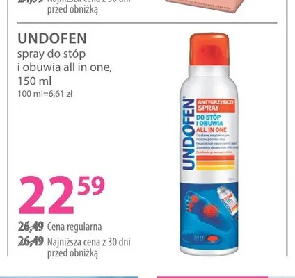Spray do stóp i obuwia Undofen All In One promocja w Hebe