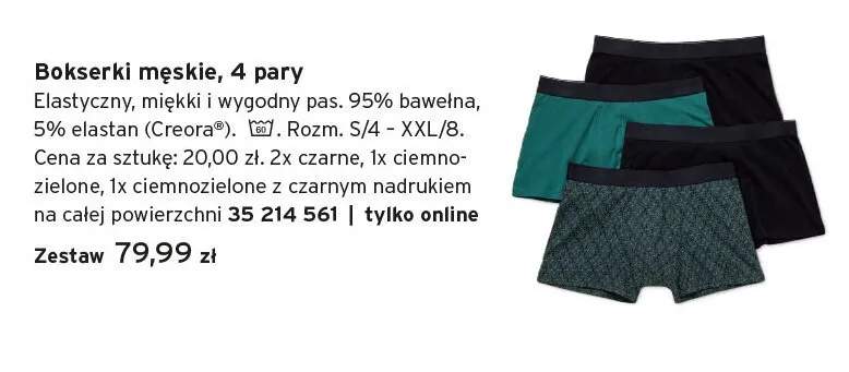 Bokserki męskie 4-pak Tchibo promocja w Tchibo