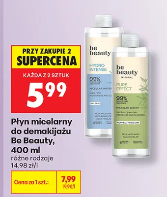 Płyn micelarny do demakijażu Be Beauty Pure Effect promocja w Biedronka