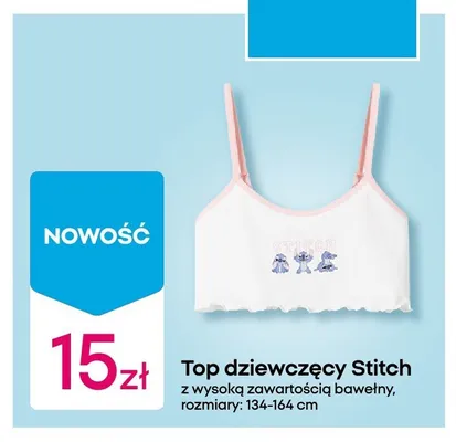 Top dziewczęcy Disney Stitch promocja w Pepco