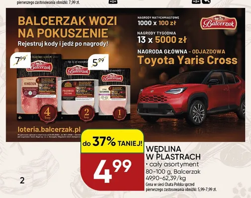 Wędlina w plastrach Balcerzak promocja w Chata Polska