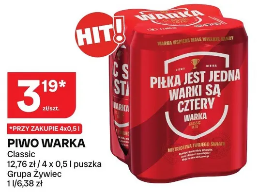 Piwo Warka Classic promocja w Chorten
