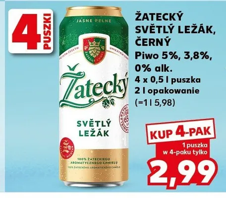 Piwo světlý ležák, černý promocja w Kaufland