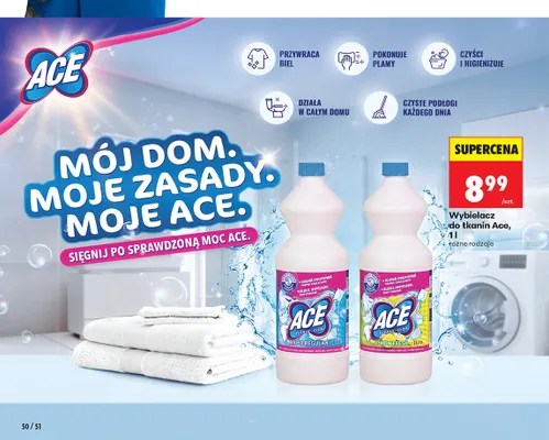 Wybielacz do tkanin Ace Hypo Regular promocja w Biedronka