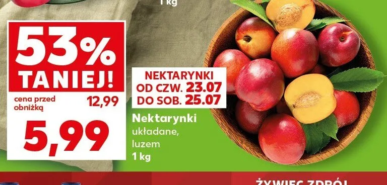 Nektarynki układane luzem promocja w Kaufland
