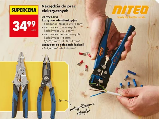 Narzędzia do prac elektrycznych - szczypce wielofunkcyjne promocja w Biedronka