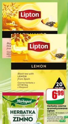 Herbata czarna aromatyzowana Lipton Lemon promocja w Dino