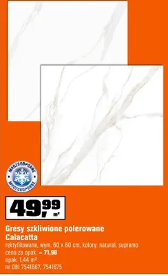Gresy szkliwione polerowane Calacatta promocja w OBI