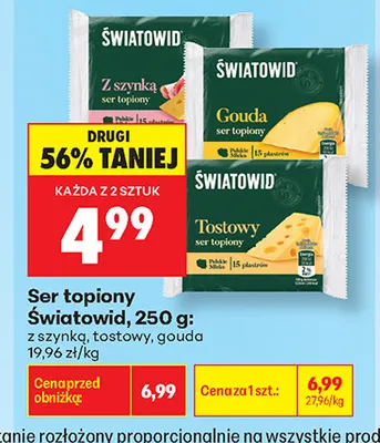 Ser topiony Światowid z szynką promocja w Biedronka