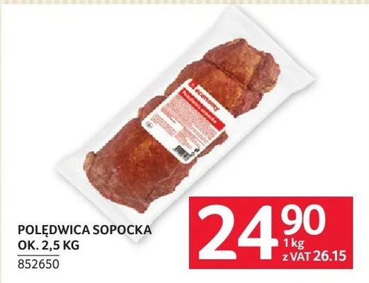 Polędwica sopocka ok. 2,5 KG promocja w Selgros