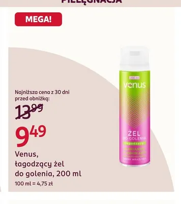 Łagodzący żel do golenia Venus promocja w Rossmann