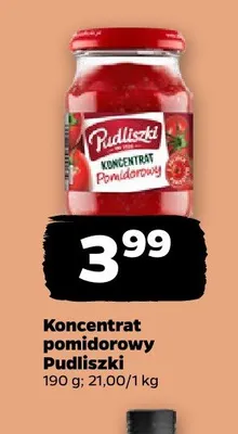 Koncentrat pomidorowy Pudliszki promocja w Netto