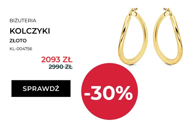 Kolczyki złote Briju promocja w Briju