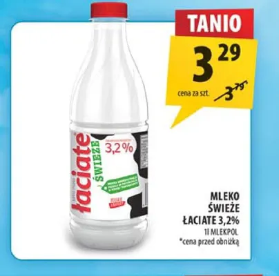 Mleko świeże Łaciate 3,2% promocja w Arhelan