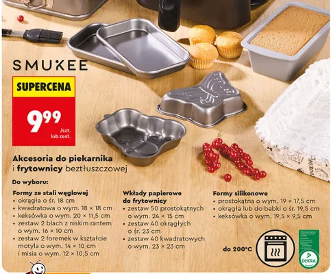 Akcesoria do piekarnika zestaw 2 blach z niskim rantem promocja w Biedronka