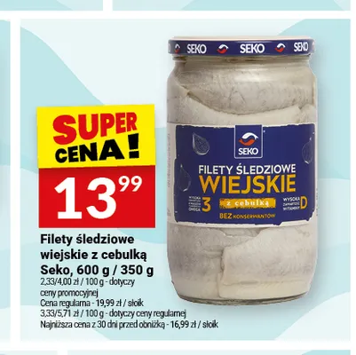 Filety śledziowe wiejskie z cebulką Seko promocja w Twój Market