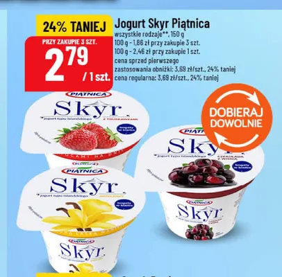 Jogurt Skyr Piątnica z truskawkami promocja w POLOmarket
