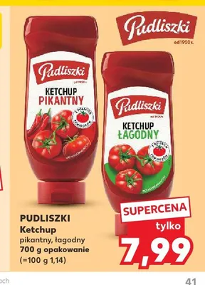 Ketchup łagodny Pudliszki promocja w Kaufland