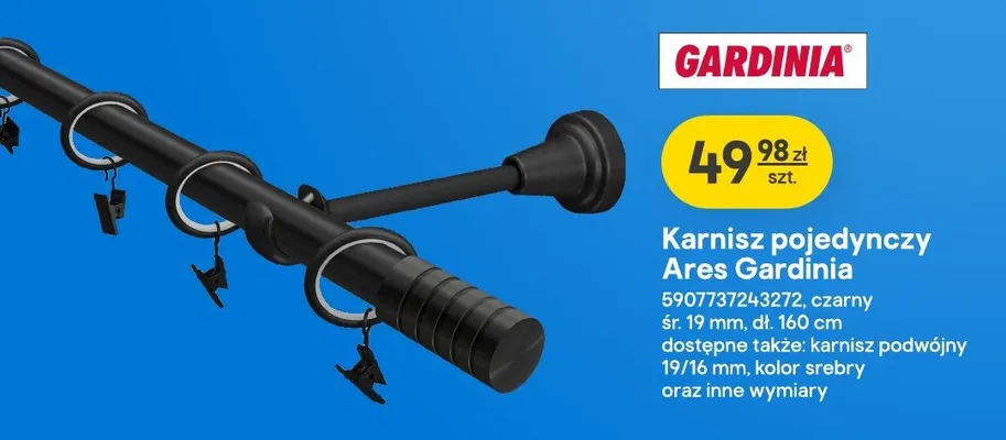 Karnisz pojedynczy Gardinia Ares promocja w Castorama