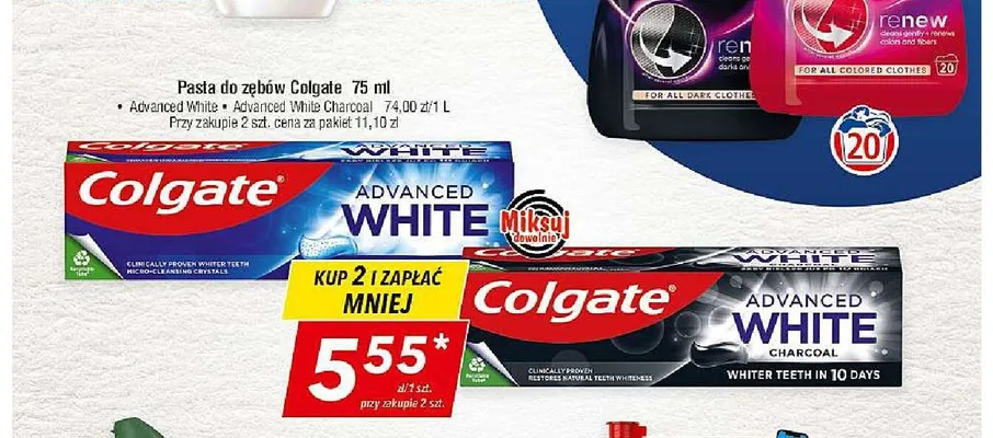 Pasta do zębów Colgate Advanced White Charcoal promocja w LEWIATAN