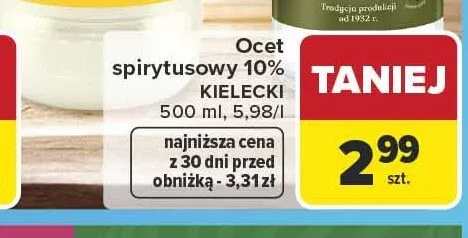 Ocet spirytusowy 10% Kielecki promocja w Carrefour