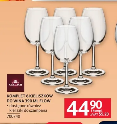 Komplet 6 kieliszków do wina 390 ml Flow Gerlach promocja w Selgros