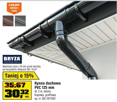 Rynna dachowa PVC 125 mm promocja w OBI