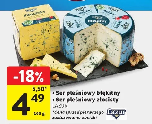 Ser pleśniowy złocisty Lazur promocja w Intermarche