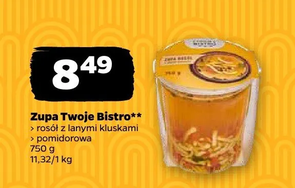 Zupa Twoje Bistro rosół z lanymi kluskami promocja w Netto