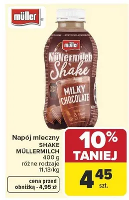 Napój mleczny Shake Müllermilch Müller promocja w Carrefour
