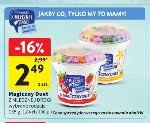 Deser Magiczny Duet Z Mlecznej Drogi truskawkowy promocja w Intermarche