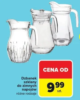 Dzbanek szklany do zimnych napojów różne rodzaje promocja w Carrefour Market