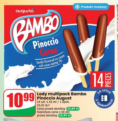 Lody Bambo Pinoccio Augusto 14-pak promocja w Dino