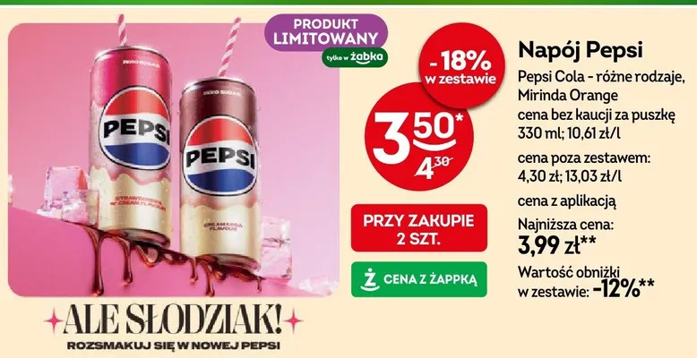 Napój Pepsi Cola - różne rodzaje, Mirinda Orange promocja w Żabka