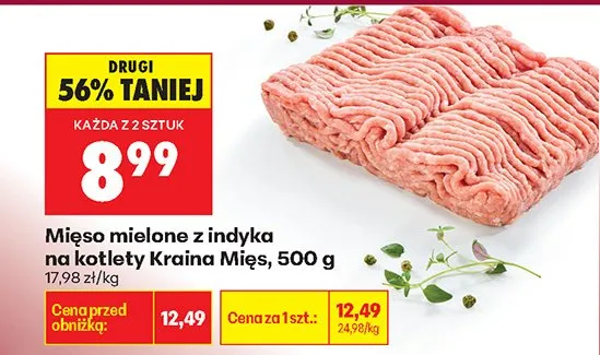 Mięso mielone z indyka na kotlety promocja w Biedronka