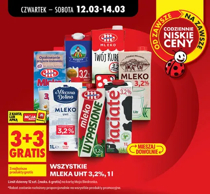 Mleko UHT 3,2% promocja w Biedronka