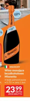 Wino bezalkoholowe musujące Mionetto białe półwytrawne promocja w Makro