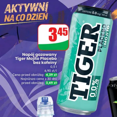 Napój gazowany Tiger Mojito Placebo bez kofeiny promocja w Dino