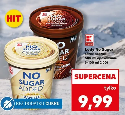 Lody No Sugar Added K-Classic promocja w Kaufland
