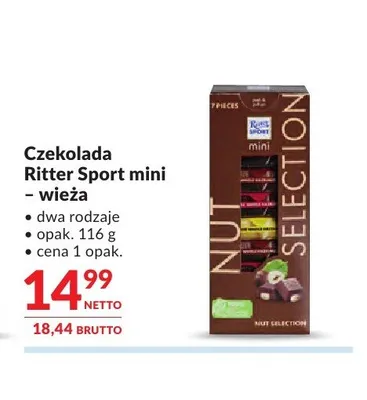 Czekolada Ritter Sport mini - wieża promocja w Makro