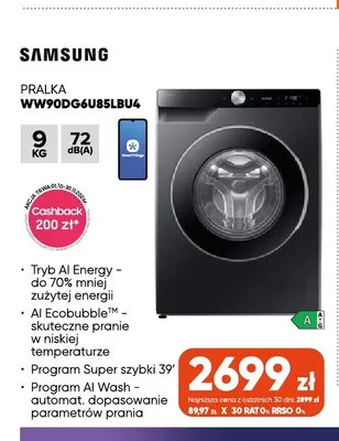 Pralka WW90DG6U85LBU4 Samsung promocja w Max Elektro